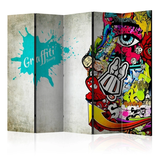 Parawan 5-częściowy - Graffiti beauty II [Room Dividers]