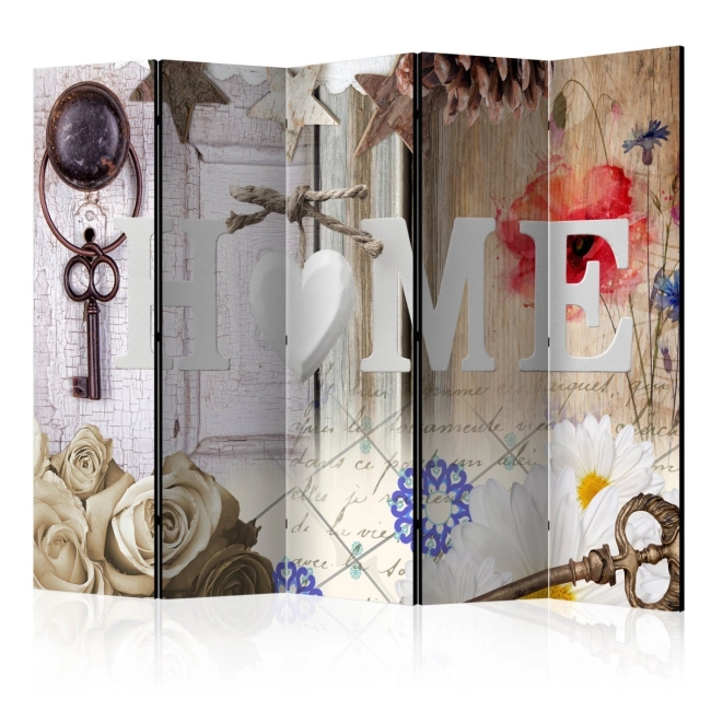 Parawan 5-częściowy - Home: Wspomnień czar [Room Dividers]