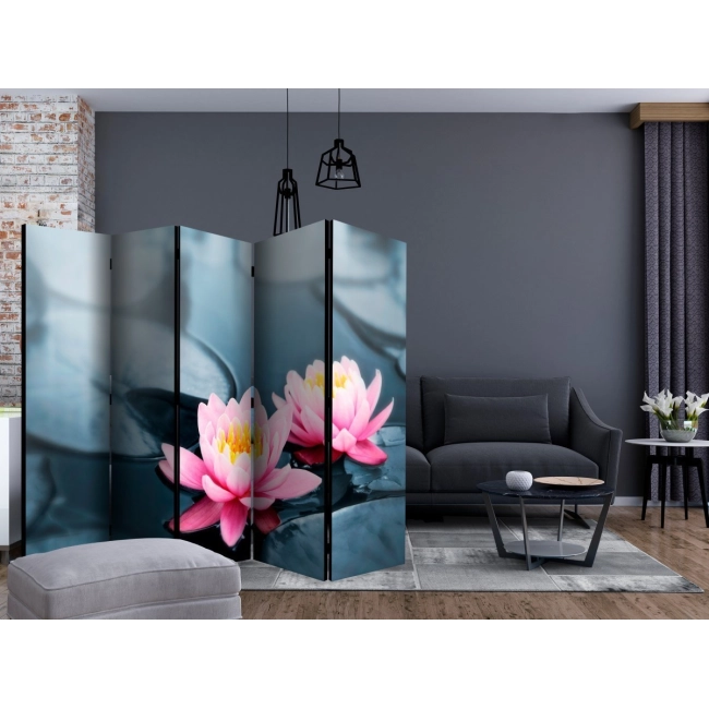 Parawan 5-częściowy - Lotus blossoms II [Room Dividers]