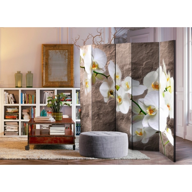 Parawan 5-częściowy - Nieskazitelność orchidei II [Room Dividers]