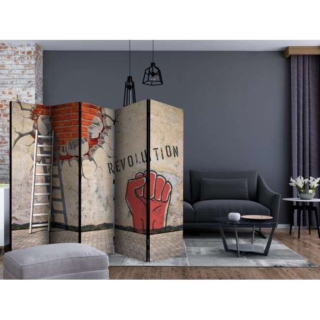 Parawan 5-częściowy - Niewidzialna ręka rewolucji II [Room Dividers]