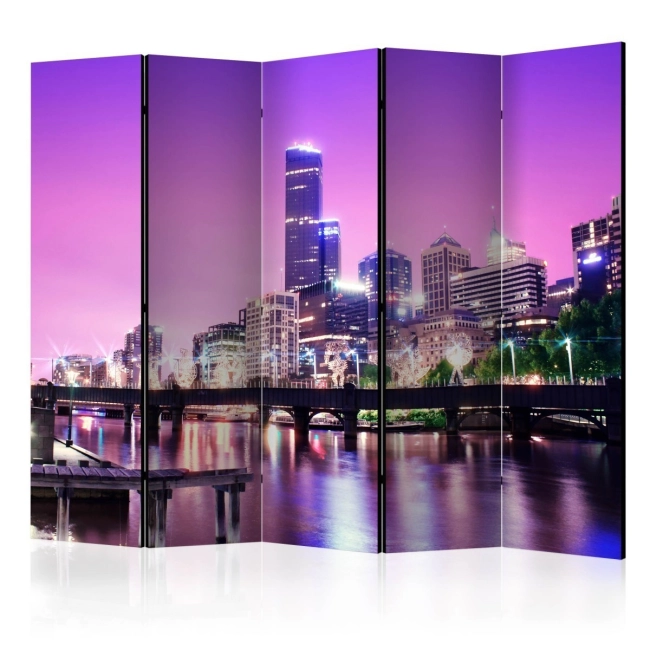 Parawan 5-częściowy - Purpurowe Melbourne II [Room Dividers]