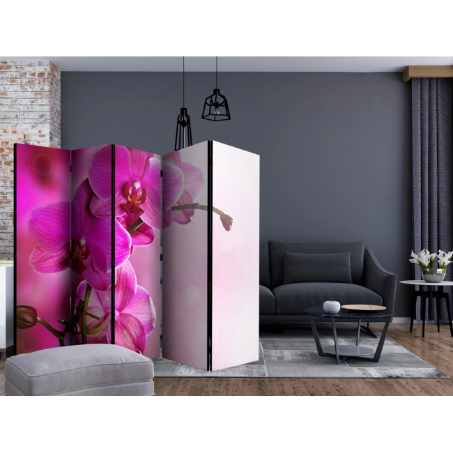 Parawan 5-częściowy - Różowa orchidea II [Room Dividers]