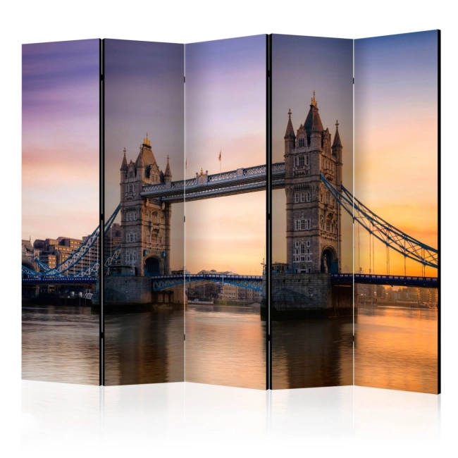 Parawan 5-częściowy - Świt ponad Tower Bridge II [Room Dividers]