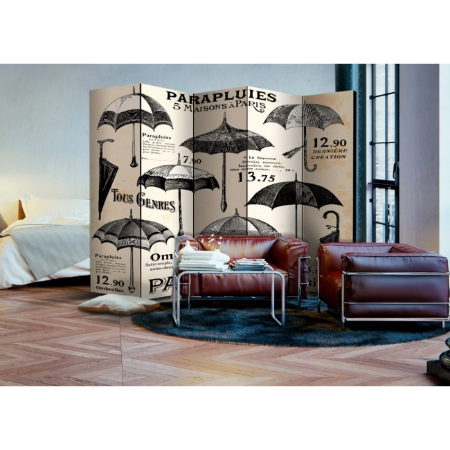 Parawan 5-częściowy - Vintage Umbrellas II [Room Dividers]