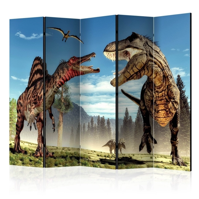 Parawan 5-częściowy - Walka dinozaurów II [Room Dividers]