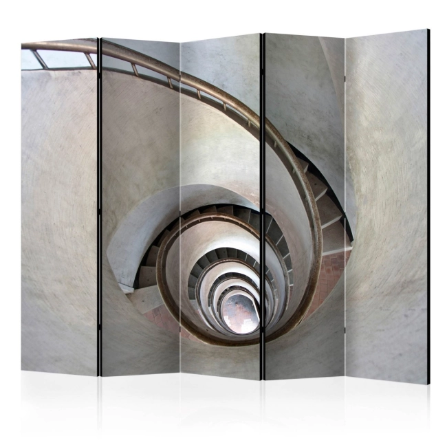 Parawan 5-częściowy - White spiral stairs II [Room Dividers]