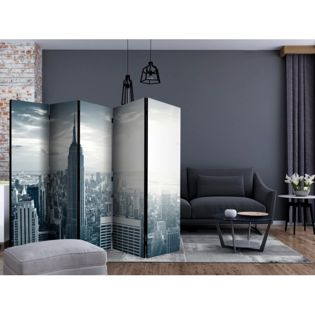 Parawan 5-częściowy - Widok na nowojorski Manhattan o świcie II [Room Dividers]