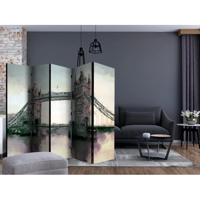 Parawan 5-częściowy - Wiktoriański Tower Bridge II [Room Dividers]