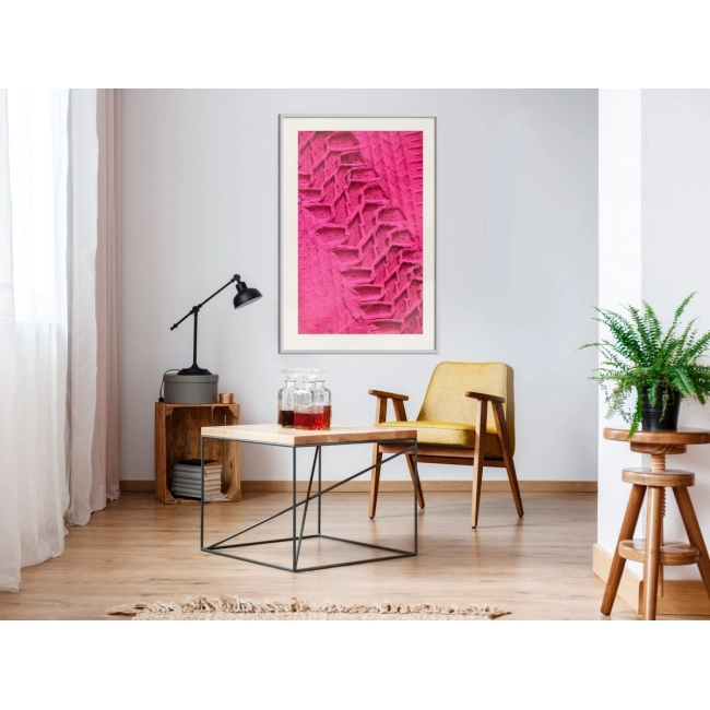 Plakat w ramie różowy piasek abstrakcja natura