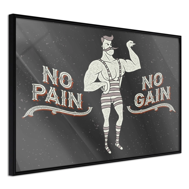 Plakat - Atleta gym siłownia no pain no gain INSPIRACJE