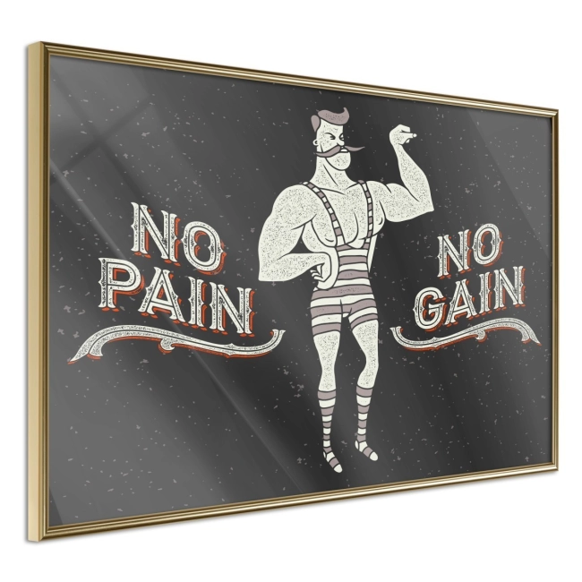Plakat - Atleta gym siłownia no pain no gain INSPIRACJE