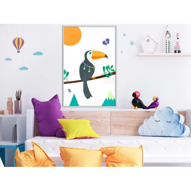Plakat - tukan zwierzęta dżungla plakat dla dzieci KIDS