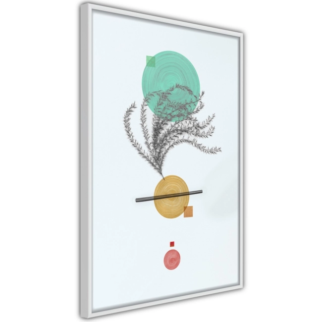 Plakat - Geometryczna instalacja z rośliną