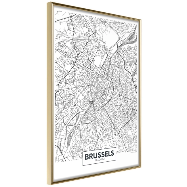 Plakat - Plan miasta: Bruksela