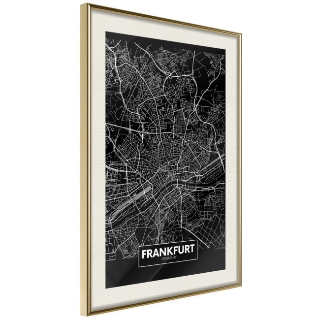 Plakat - Plan miasta: Frankfurt (ciemny) NIEMCY