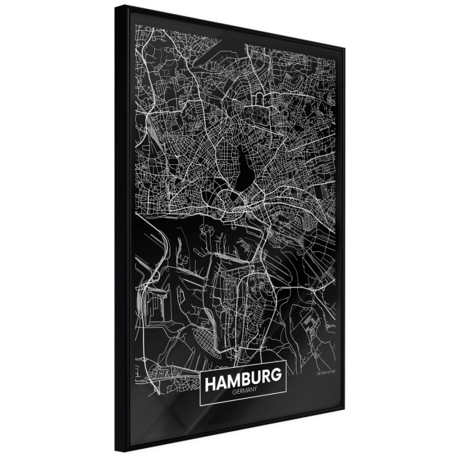 Plakat - Plan miasta: Hamburg (ciemny) NIEMCY