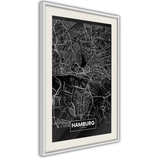 Plakat - Plan miasta: Hamburg (ciemny) NIEMCY