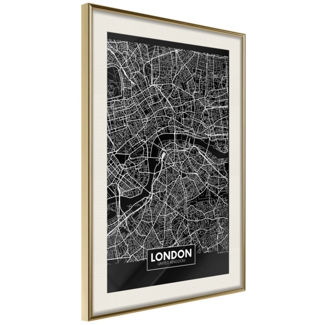 Plakat - Plan miasta: Londyn (ciemny)