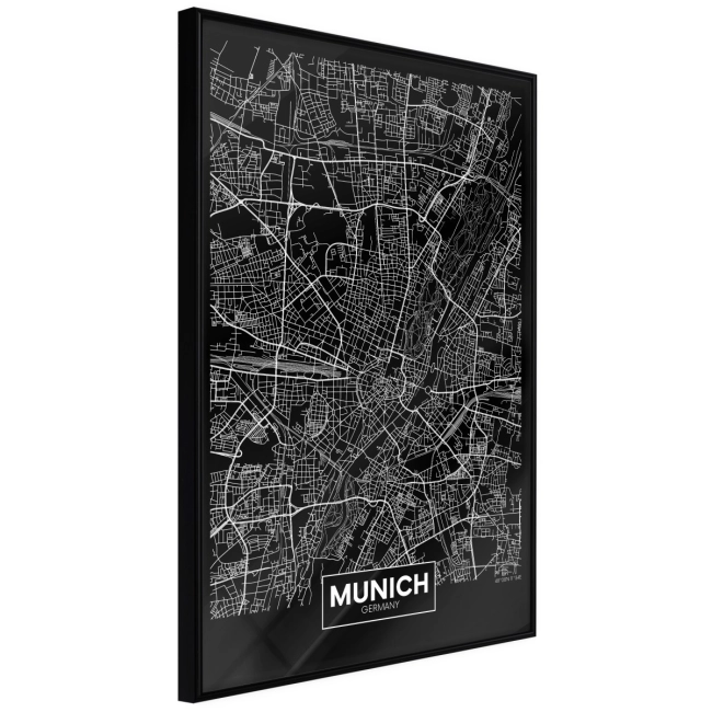 Plakat - Plan miasta: Monachium (ciemny) NIEMCY