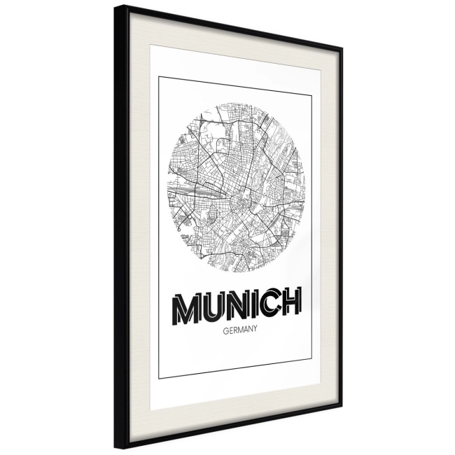 Plakat - Plan miasta: Monachium (okrągły) NIEMCY
