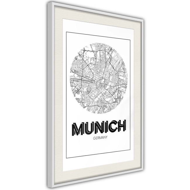 Plakat - Plan miasta: Monachium (okrągły) NIEMCY