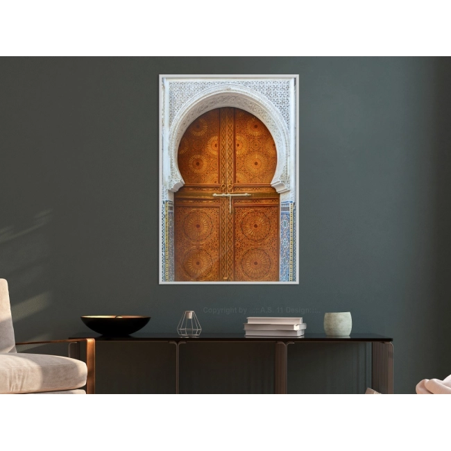 Plakat drzwi styl retro klasyczny vintage architektura