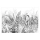 Fototapeta do salonu sypialni - czarno białe liście