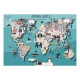 Fototapeta mapa świata zwierzątka mapa zwierząt
