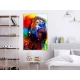 Obraz - Lew i akwarele (1-częściowy) pionowy