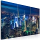 Obraz - Noc w Nowym Jorku z perspektywy ptaka OBRAZ NA PŁÓTNIE WŁOSKIM