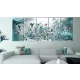 Obraz - Taniec kolibrów (5-częściowy) turkusowy wąski OBRAZ NA PŁÓTNIE WŁOSKIM