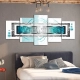 Obraz - Turkusowa zamieć (5-częściowy) szeroki OBRAZ NA PŁÓTNIE WŁOSKIM