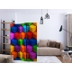 Parawan 3-częściowy - Kolorowe pola geometryczne [Room Dividers]