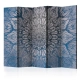 Parawan 5-częściowy - Pajęczyna (niebieski) II [ Room Dividers]