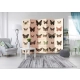 Parawan 5-częściowy - Styl retro: Motyle II [Room Dividers]