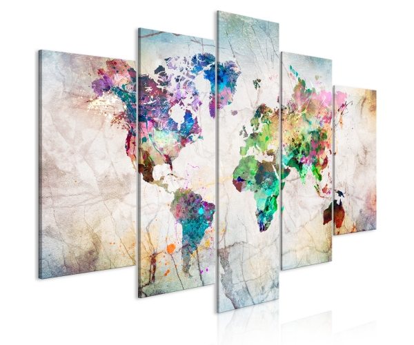 Obraz - Mapa Świata Świat pełen różnorodności PŁÓTNO WŁOSKIE