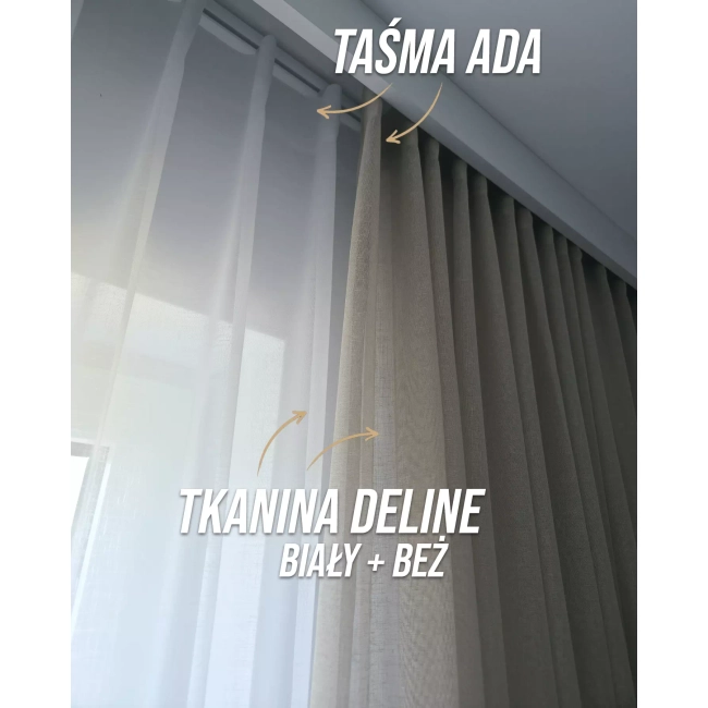 Firana do salonu, sypialni - DELINE ze strukturą - na wymiar
