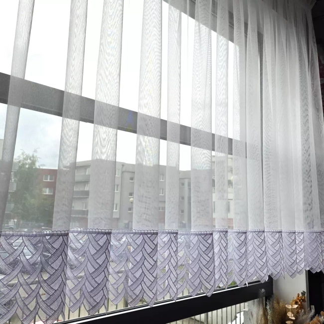 Firana do kuchni pokoju sypialni salonu WERONIKA Gipiura 20cm na wymiar