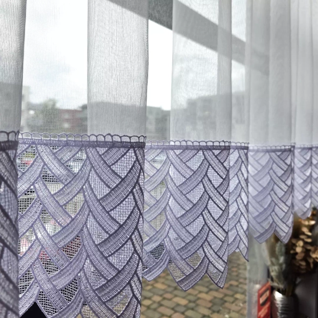 Firana do kuchni pokoju sypialni salonu WERONIKA Gipiura 20cm na wymiar