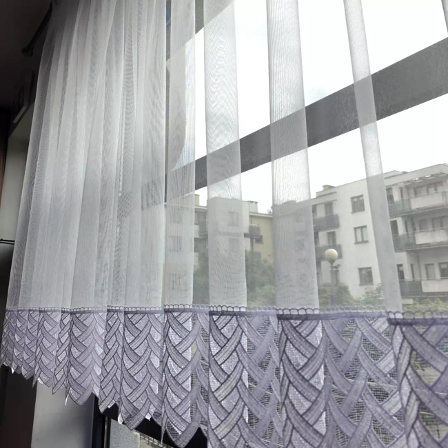 Firana do kuchni pokoju sypialni salonu WERONIKA Gipiura 20cm na wymiar