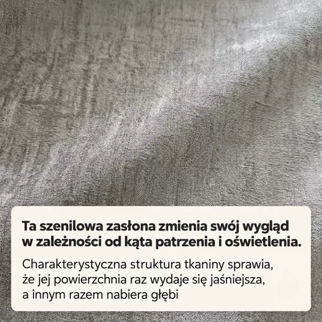 Zasłona gotowa szenilowa półzaciemniająca 140x260 NA PRZELOTKACH kolory (beż, krem, brąz, stal)