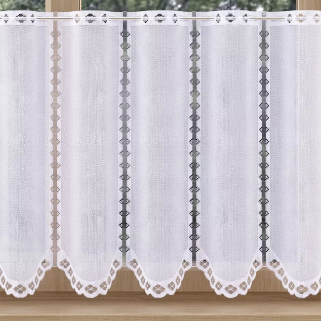 Zazdrostka na okno żakardowa panelowa GABI na patyczek - możliwy komplet 50cm i 70cm - bez obszywania