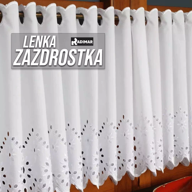 Zazdrostka biała z haftem - możliwy komplet 40 cm i 70 cm - Lenka