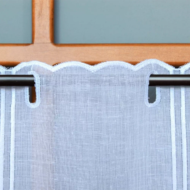 Zazdrostka świąteczna na okno panelowa SZYSZKA na patyczek biała z haftem - możliwy komplet 40cm i 60cm - bez obszywania
