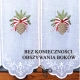 Zazdrostka świąteczna na okno panelowa SZYSZKA na patyczek biała z haftem - możliwy komplet 40cm i 60cm - bez obszywania