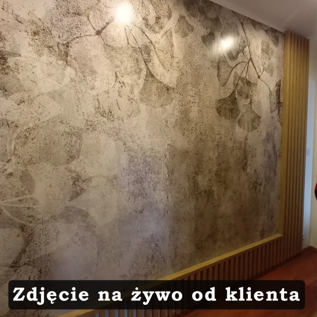 Fototapeta - Jurajski miłorząb liście beton natura